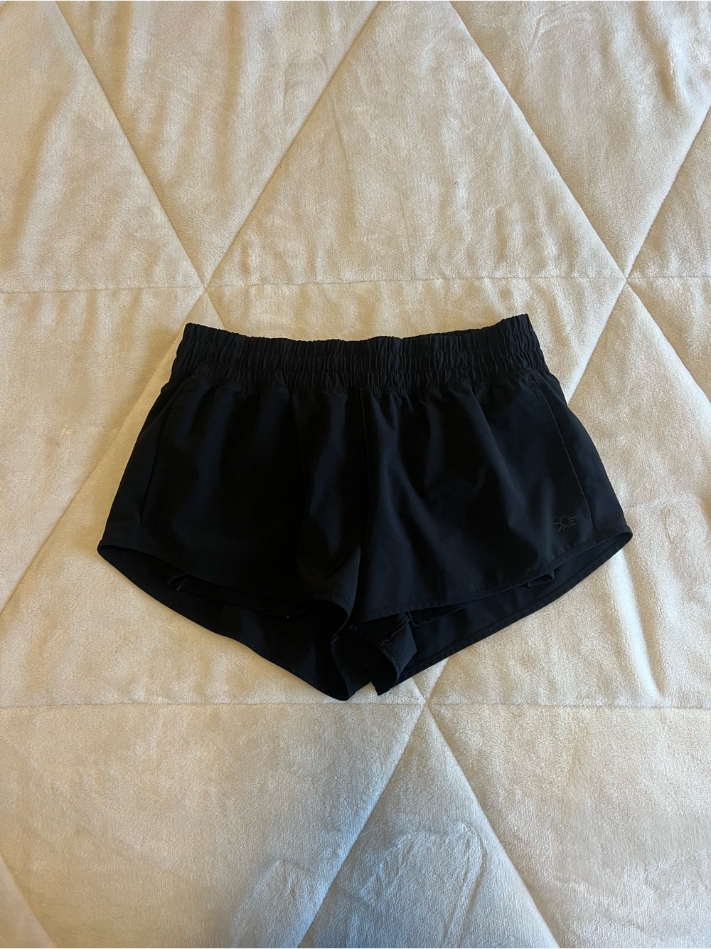 aerie Black Athletic Running Shorts with Elastic Waist